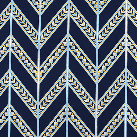 At This Moment Navy by Carole Designer Fabric Bluebell 60% Polyester, 40% Cotton India 15 1/8" V, 12 3/8" H 50.75" - Swanky Fabrics -
