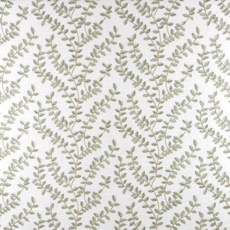 Reaching High Green Tea by Carole Designer Fabric From The Heart 100% Polyester India 9 1/2" V, 13" H 52" - Swanky Fabrics -