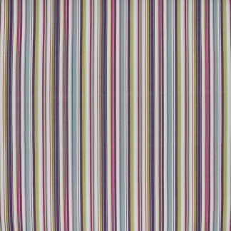 Cabaret Stripe Mulberry by Carole Designer Fabric In Tune 100% Cotton India 9" H 54" - Swanky Fabrics -