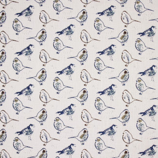 Bird Bath Regal Blue by Carole Designer Fabric Reflection Pool 100% Cotton USA Passes 15,000 Double Rubs Wyzenbeek Horizontal: 18 3/4" and Vertical: 8 3/4" 54" - Swanky Fabrics -
