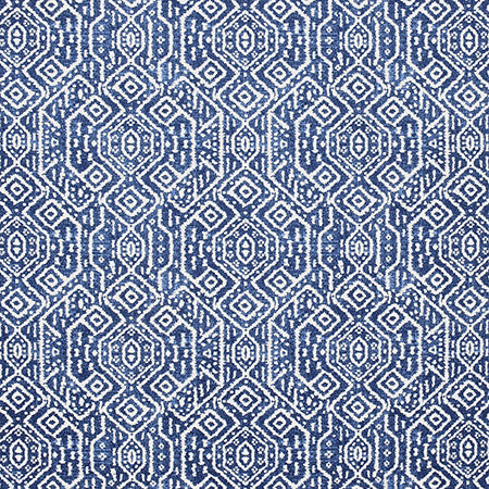 Rare Example Navy by Carole Designer Fabric Artisan 100% Cotton PAKISTAN 12 1/2" V, 13 1/2" H HD 56.5" - Swanky Fabrics -