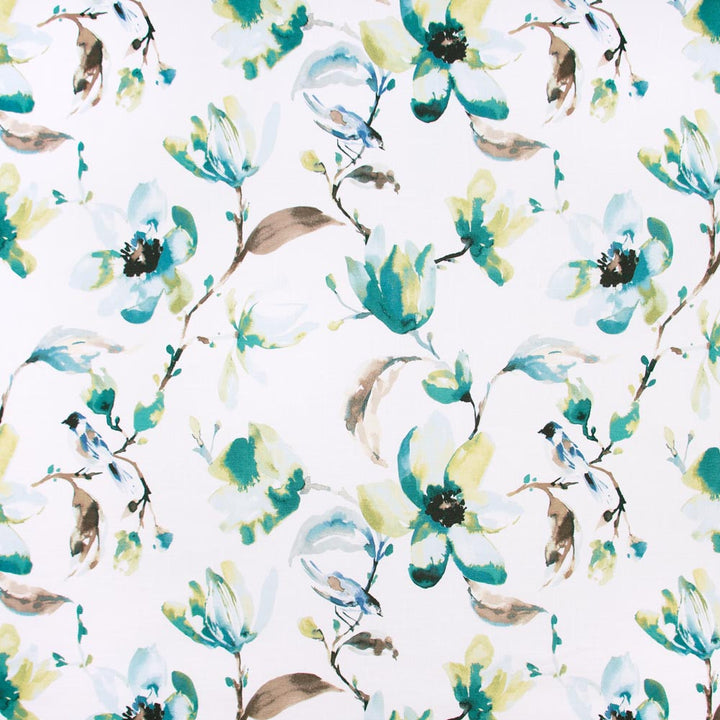 Perching Bird Mist by Carole Designer Fabric Vibrance 100% Cotton Spain Passes 30,000 Double Rubs Wyzenbeek Horizontal: 27 and Vertical: 27 54 - Swanky Fabrics -