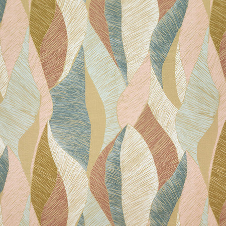 Painted Leaves Caramel by Carole Designer Fabric Dawn & Dusk 51% Linen, 49% Cotton-Washed Uk 25" V, 27" H 52" - Swanky Fabrics -