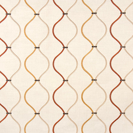 Stroke Of Genius Sahara by Carole Designer Fabric Well Suited Base: 75% Cotton, 25% Polyester Embr: 100% Polyester 20,000 Wyzenbeek Double Rubs 6 1/2" V, 10 3/4" H 53.75*" - Swanky Fabrics -