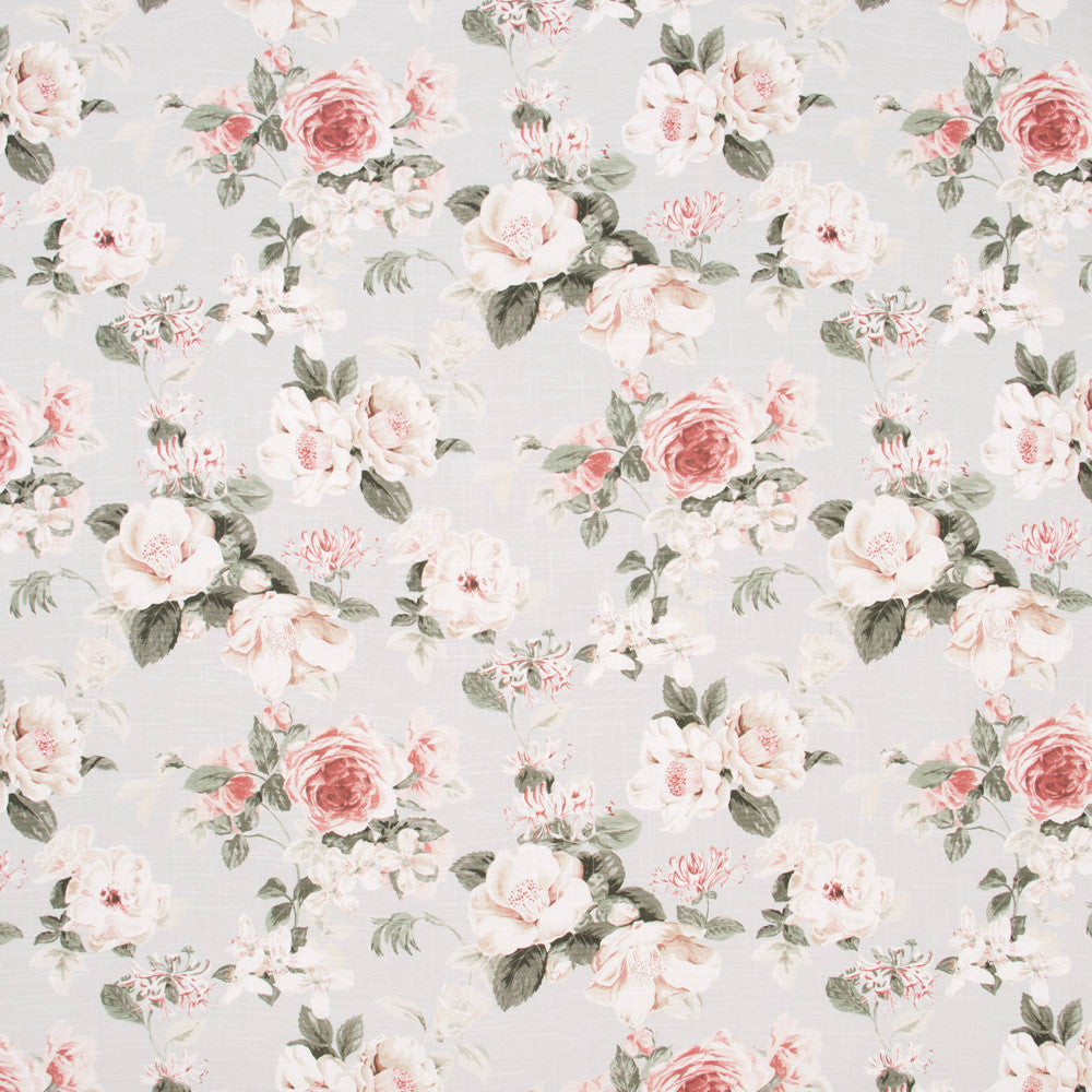 Welcome Summer Peony by Carole Designer Fabric Geranium 55% Linen, 45% Viscose UK Passes 18,000 Circular Rubs Martindale Horizontal: 135 and Vertical: 2525 52375 - Swanky Fabrics -