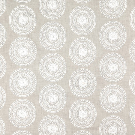 Abroad Silver by Carole Designer Fabric Oasis Base: 75% Cotton,25% Polyester Embr: 50% Cotton, 50% Viscose India 9 1/2" V, 9" H HD 53" - Swanky Fabrics -