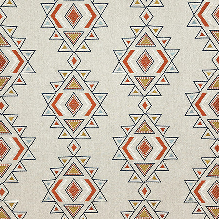 Bold Statement Spice by Carole Designer Fabric Dawn & Dusk Base: 76% Polyester, 16% Viscose, 8% Linen. Embr: 71% Viscose, 29% Polyester India 15 3/8" V, 25 1/2" H 51" - Swanky Fabrics -