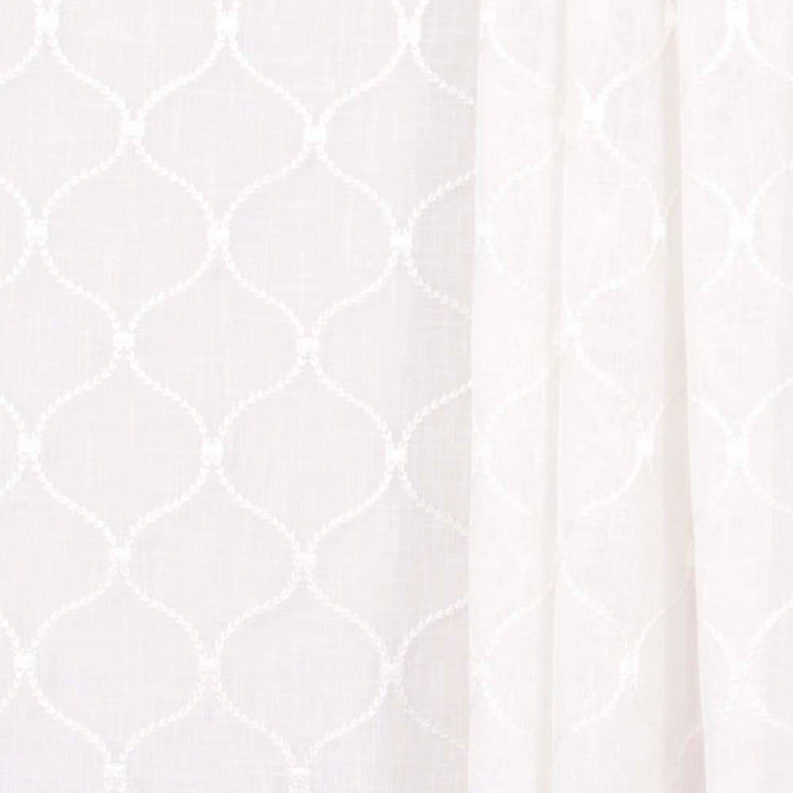 Rollover Ivory by Carole Designer Fabric Sheer Intrigue 100% Polyester India N/A Horizontal: 4 and Vertical: 4.375 51 - Swanky Fabrics -
