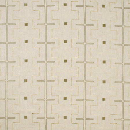 Maze Away Stone by Carole Designer Fabric Birch 70% Cotton, 25% Polyester, 5% Linen India 5" V, 10 3/8" H 52" - Swanky Fabrics -