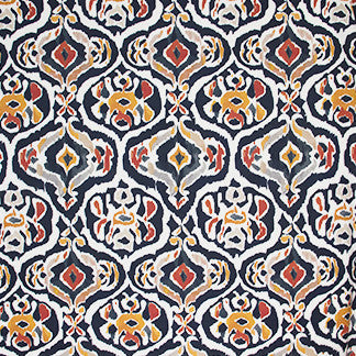 Riddle Me This Autumn Night by Carole Designer Fabric French Navy 60% Viscose, 40% Poly China Passes 21,000 Double Rubs Wyzenbeek Horizontal: 13 1/2" and Vertical: 27" 54" - Swanky Fabrics -