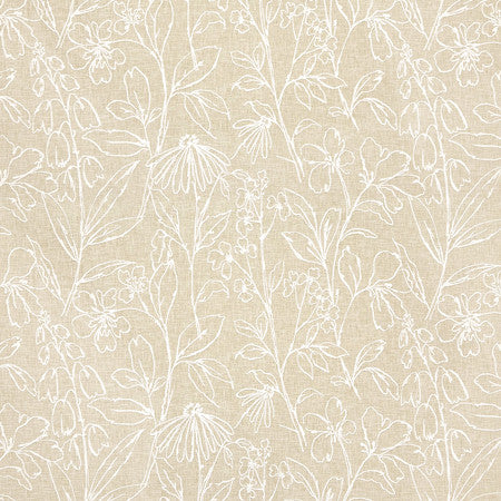 Very Nice Linen by Carole Designer Fabric Oasis Base: 52% Cotton, 48% Polyester Embr: 100% Cotton India 18 7/8" V, 25 5/8" H 51" - Swanky Fabrics -