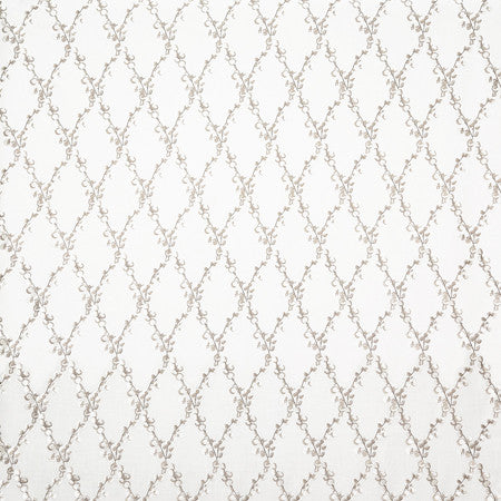 Settling In Natural by Carole Designer Fabric Neutral Ground Base: 73% Cotton, 27% Polyester Embr: 100% Viscose India 9 3/8" V, 4 1/2" H 51"" - Swanky Fabrics -