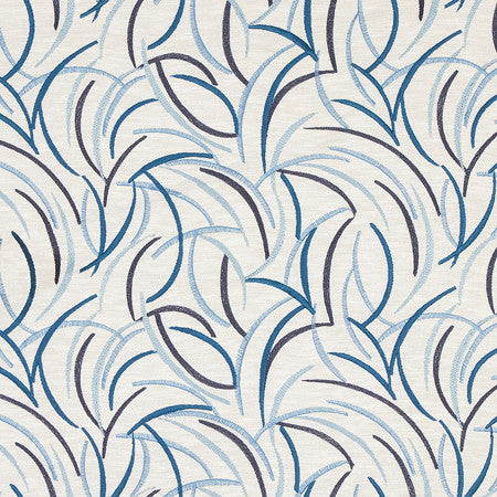 Social Affair Ultramarine by Carole Designer Fabric Making Waves Base: 72% Polyester, 28% Cotton Embr: 100% Viscose N/A 9 1/2" V, 13 3/8" H 52" - Swanky Fabrics -