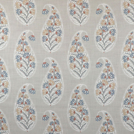 Drop Of Paisley Linen by Carole Designer Fabric Sunset Serenade 100% Polyester China 27" V, 13 1/2" H 54"" - Swanky Fabrics -