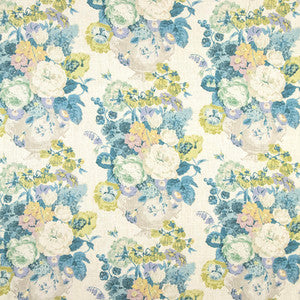 Brilliant Blooms Blue Topaz by Carole Designer Fabric