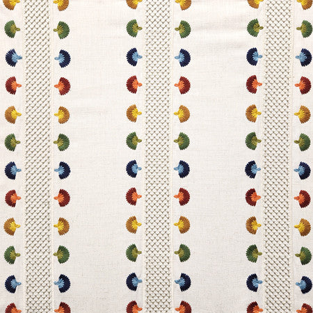 Scenic Tour Carnival by Carole Designer Fabric Go West Base: 85% Polyester, 15% Linen Embr: 89% Polyester, 11% Linen N/A 7 1/2" V, 8 1/4" H 50*" - Swanky Fabrics -