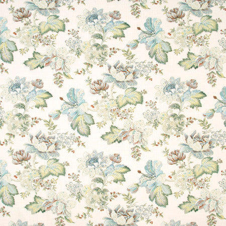 River Tour White Tea by Carole Designer Fabric Blue Forest 100% Cotton-SSR China N/A 27" V, 27" H 54" - Swanky Fabrics -