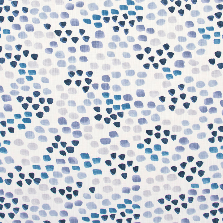 Kicked Stones Indigo by Carole Designer Fabric Bluebird 100% Cotton Printed in USA Passes 12,000 Double Rubs Wyzenbeek Horizontal: 27 and Vertical: 25.25 54 - Swanky Fabrics -