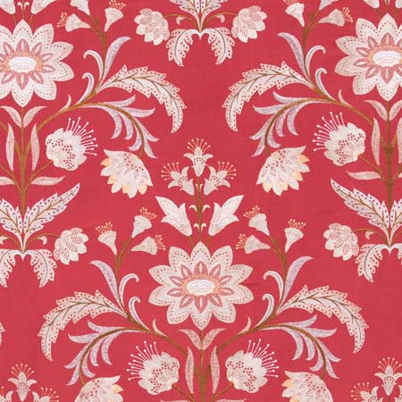 Desert Drama Persimmon by Carole Designer Fabric Red Sea 100% Polyester India 30 1/8" V, 25" H HD 50.75" - Swanky Fabrics -