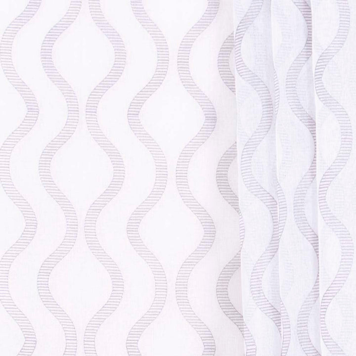 Palace Arch Silver by Carole Designer Fabric Sheer Intrigue 100% Polyester China N/A Horizontal: 9.125 and Vertical: 6 54 - Swanky Fabrics -