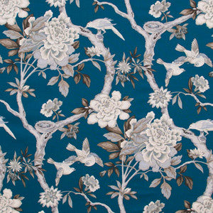 Bird Sanctuary Prussian by Carole Designer Fabric