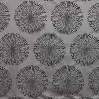 Unravel Black by Carole Designer Fabric Estella 100% Polyester INDIA 17 1/2"V, 9 1/2"H 56" - Swanky Fabrics -