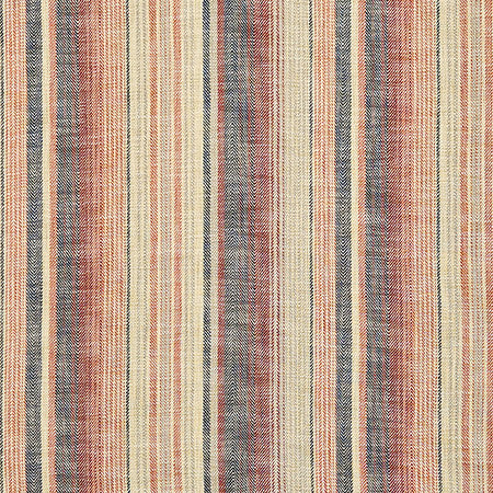Boardwalk Stripe Henna Blue by Carole Designer Fabric Dawn & Dusk 100% Polyester India 13 1/2" H 55" - Swanky Fabrics -