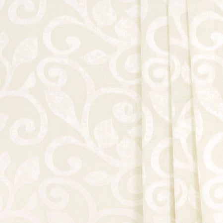 Scroll Away Parchment by Carole Designer Fabric Sheer Marvel 90% Polyester, 10% Linen CHINA N/A 20 7/8" V, 14 3/4" H 118" - Swanky Fabrics -