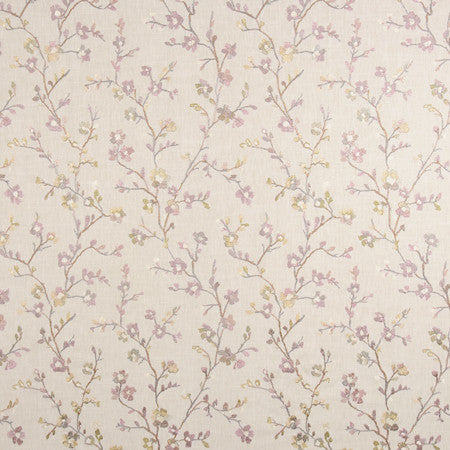 Flower Trail Wisteria by Carole Designer Fabric From The Heart 58% Cotton, 42% Polyester India 6,000 Wyzenbeek Double Rubs 18 1/2" V, 17 1/2" H 52.25" - Swanky Fabrics -
