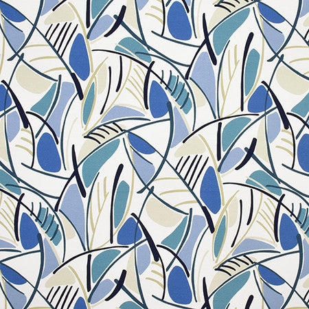 Modern Mania Cobalt by Carole Designer Fabric Prisma 100% Cotton SPAIN 27" V, 13 1/2" H HD 54" - Swanky Fabrics -