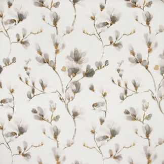 Blooming Buds Cinder by Carole Designer Fabric Sheer Divine 100% Polyester Spain N/A 24 3/4" V, 30" H 114" - Swanky Fabrics -