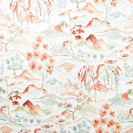 A Day Off Clay by Carole Designer Fabric Harvest 100% Cotton Spain 30,000 Wyzenbeek Double Rubs 27" V, 13 1/2" H HD 54" - Swanky Fabrics -