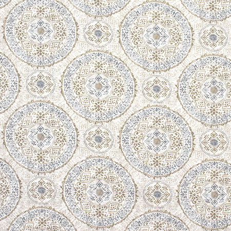 Place Setting Pewter by Carole Designer Fabric Artisan 100% Cotton PAKISTAN 50,000 Wyzenbeek Double Rubs 12 1/2" V, 13 1/2" H HD 55" - Swanky Fabrics -