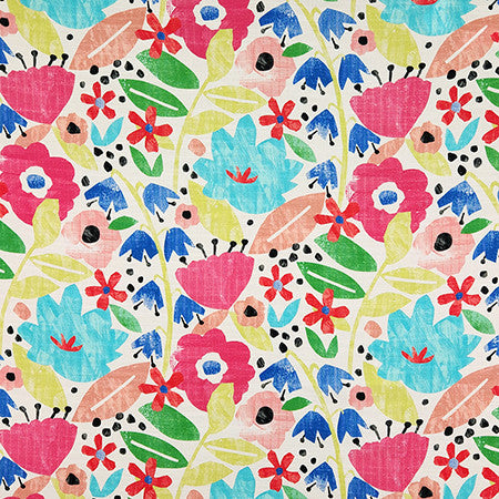 First Friend Multi by Carole Designer Fabric First Impressions 75% Cotton, 25% Linen-Stain Repellent Pakistan 26 1/2" V, 13 1/2" H HD 54.5" - Swanky Fabrics -
