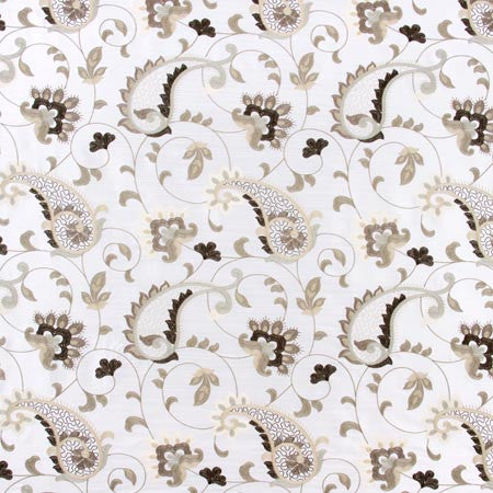 Garden Blooms Pearl by Carole Designer Fabric ONYX & IVORY 100% Polyester India N/A 18" V, 17" H 51" - Swanky Fabrics -