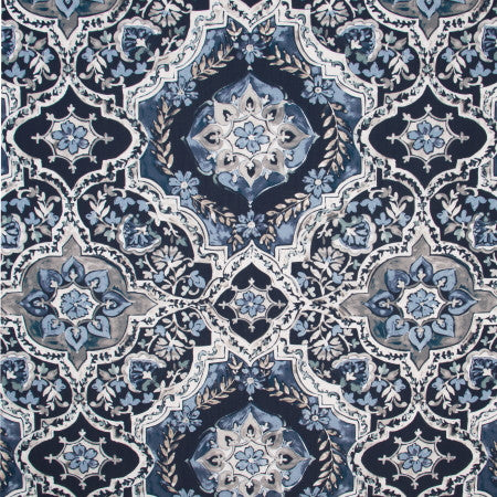 Granite Springs Navy by Carole Designer Fabric BREATHTAKING 100% Polyester China Passes 30,000 Double Rubs Wyzenbeek 27" V, 27" H 55" - Swanky Fabrics -