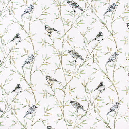 Tip Of A Feather Seagreen by Carole Designer Fabric VIBRANCE 100% Cotton India N/A 15 3/8" V, 25 1/8" H 51" - Swanky Fabrics -