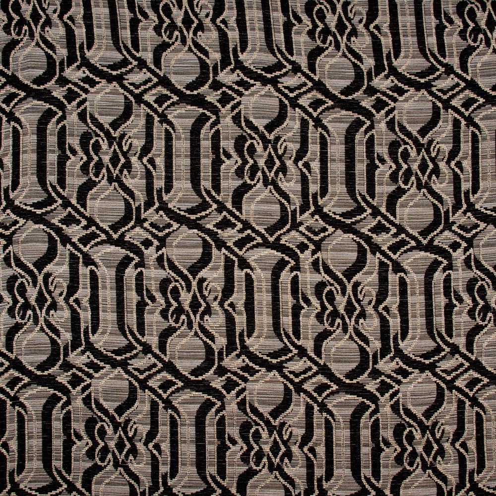 Woven Wonder Ebony by Carole Designer Fabric Onyx & Ivory 80% Polyester, 15% Acrylic, 5% Linen Turkey Passes 25,000 Circular Rubs Martindale Horizontal: 135 and Vertical: 24 55 - Swanky Fabrics -