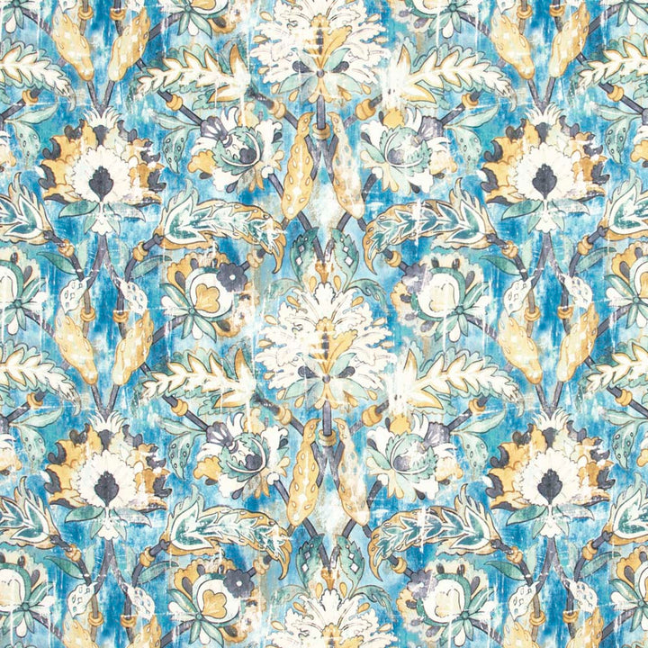 Grove Garden Peacock by Carole Designer Fabric Red Sea 100% Polyester India 50,000 Wyzenbeek Double Rubs Horizontal: 27.5 and Vertical: 19.125 56.25 - Swanky Fabrics -