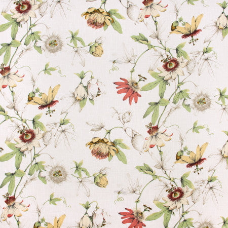 Dear Diary White Tea by Carole Designer Fabric VIBRANCE 55% Linen, 45% Rayon- Soil & Stain Repellent Finished In USA Passes 15,000 Double Rubs Wyzenbeek Horizontal: 27 " D and Vertical: 25 1/4" 54" - Swanky Fabrics -