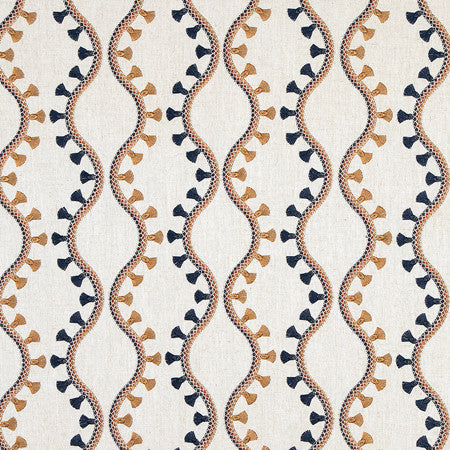 Office Party Copper by Carole Designer Fabric Making Waves 50% Polyester, 40% Cotton, 10% Linen N/A 5 1/2" V, 5 1/2" H 52" - Swanky Fabrics -