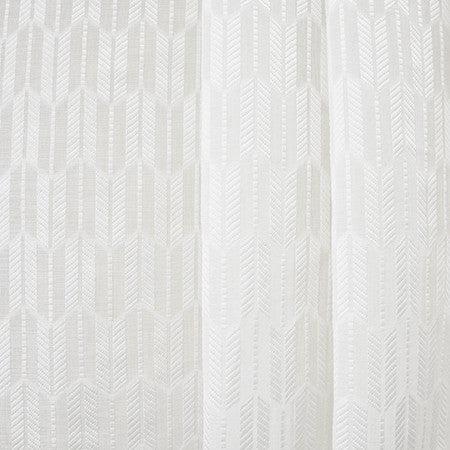 Heading Out White by Carole Designer Fabric Sheer Luxury 100% Polyester TURKEY 1 1/2" V, 3 7/8" H 118" - Swanky Fabrics -