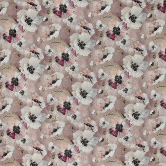 Always A Way Vintage Rose by Carole Designer Fabric Mulberry Sangria 55% Linen, 45% Viscose Uk Passes 18,000 Circular Rubs Martindale Horizontal: 13 1/2" D and Vertical: 12 1/2" 53" - Swanky Fabrics -