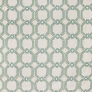 Graceful Gate Sea Glass by Carole Designer Fabric Seamist 100% Polyester India N/A Horizontal: 6 3/4" and Vertical: 6 1/2" 54" - Swanky Fabrics -