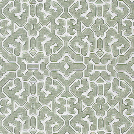 Treasure Box Seafoam by Carole Designer Fabric State Of The Art 58% Polyester, 27% Viscose, 15% Cotton INDIA 16 3/8" V, 12 3/4" H 51.5" - Swanky Fabrics -