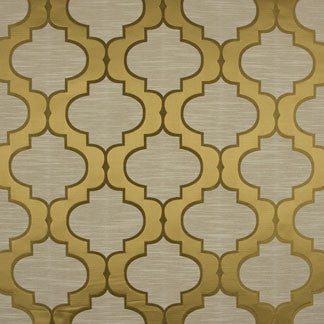 Thespian Gold by Carole Designer Fabric Etiquette 58% Polyester, 42% Cotton India N/A Horizontal: 9 1/4" and Vertical: 8 3/4" V 55" - Swanky Fabrics -