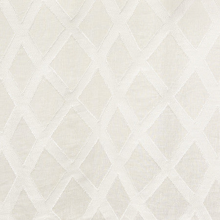 Diamond Way White by Carole Designer Fabric Perfect Balance 73% Linen, 13% Viscose, 13% Polyester, 1% Polyamide Turkey N/A 7 5/8" V, 9 1/2" H 57" - Swanky Fabrics -