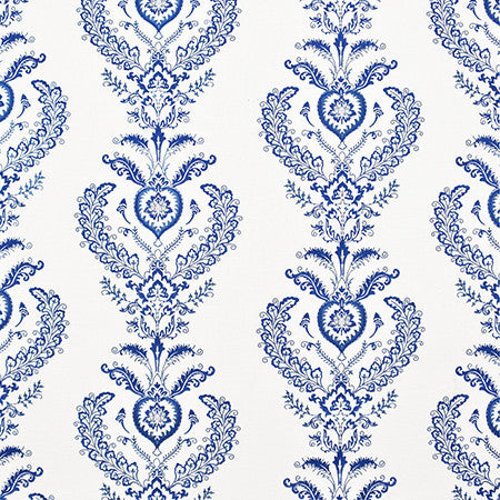 With Honor Navy by Carole Designer Fabric Bluebell 64% Polyester, 36% Cotton India N/A 15 3/8" V, 25" H 50.75" - Swanky Fabrics -