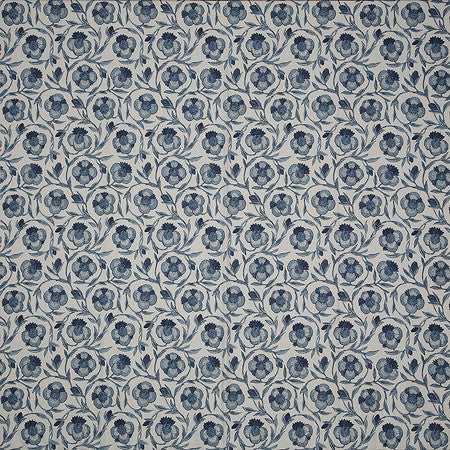 Playing Field Blue by Carole Designer Fabric Blue Crush 50% Cotton, 35% Viscose, 15% Linen India 10 1/4" V, 11" H 55"" - Swanky Fabrics -