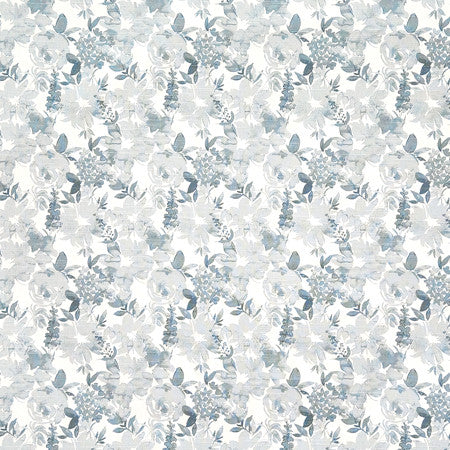 Your World Shy Blue by Carole Designer Fabric Oasis 100% Cotton Pakistan 9" V, 9" H 54" - Swanky Fabrics -